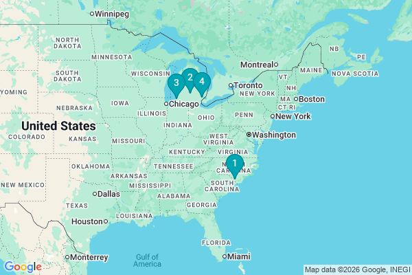 Map showing facility locations